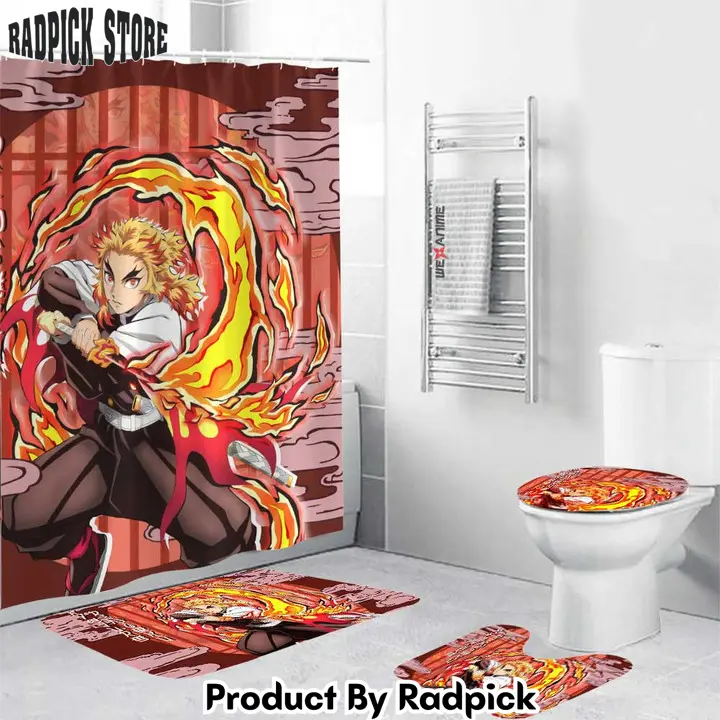 Kyojuro rengoku combo bathroom set anime decor idea   rp0203129